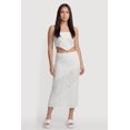 thumbnail image 1 of Women's Pointelle Knit Lace Patchwork Midi Skirt, 1 of 4