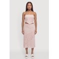 thumbnail image 1 of Women's Pointelle Knit Lace Patchwork Midi Skirt, 1 of 4