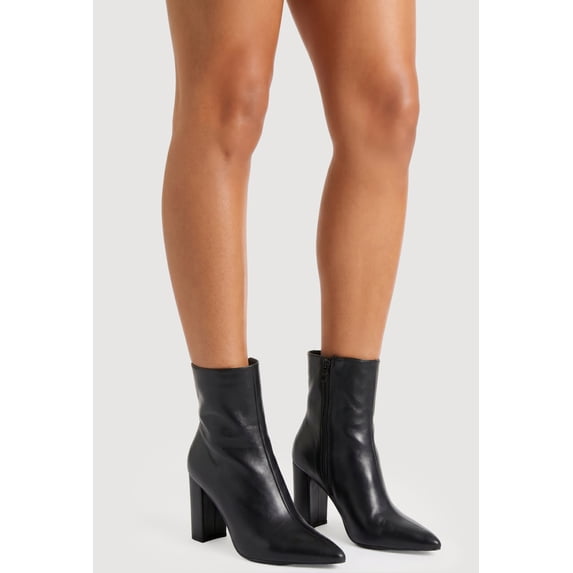 Women's Pointy Toe Block Heel Booties