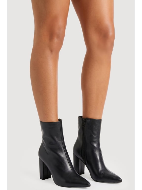 Women's Pointy Toe Block Heel Booties