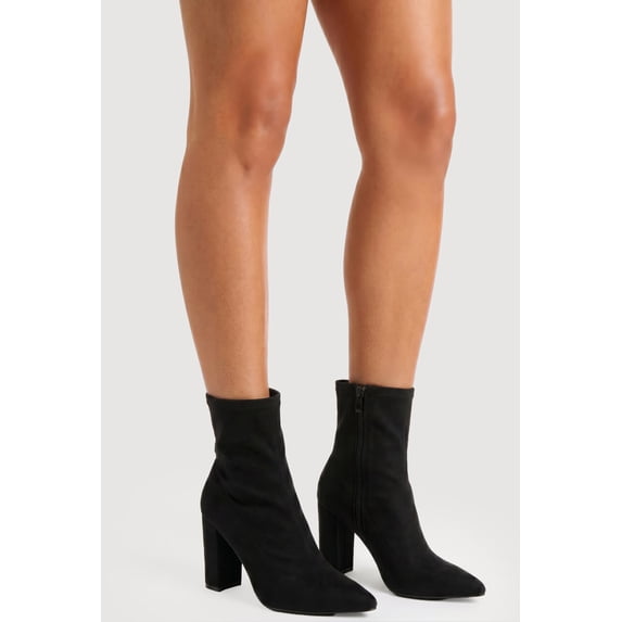 Women's Pointy Toe Block Heel Booties