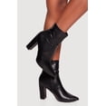 thumbnail image 1 of Women's Pointy Toe Block Heel Faux Leather Ankle Booties, 1 of 3