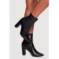 thumbnail image 1 of Women's Pointy Toe Block Heel Faux Leather Ankle Booties, 1 of 3