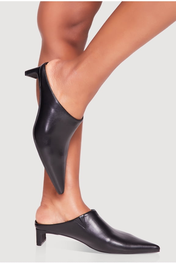Women's Pointy Toe Low Heel Mules
