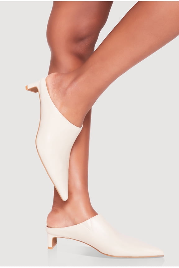 Women's Pointy Toe Low Heel Mules