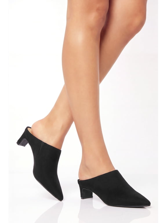 Women's Pointy Toe Low Heel Mules