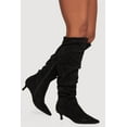 thumbnail image 1 of Women's Pointy Toe Side Zip Kitten Heel Slouch Boots, 1 of 3