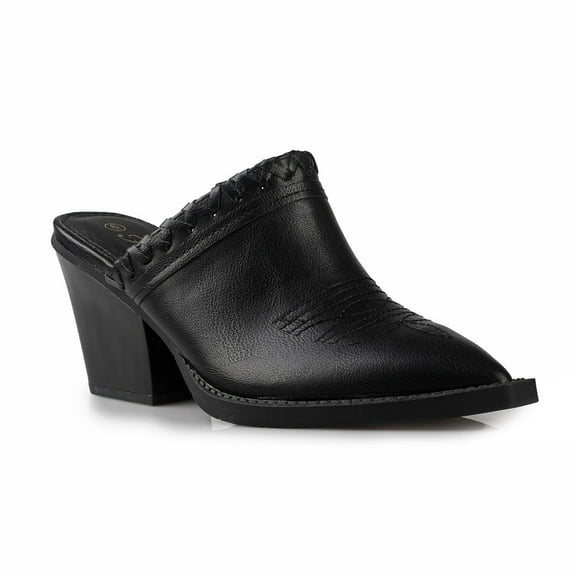 Women's Pointy-toe Heeled Western Mules