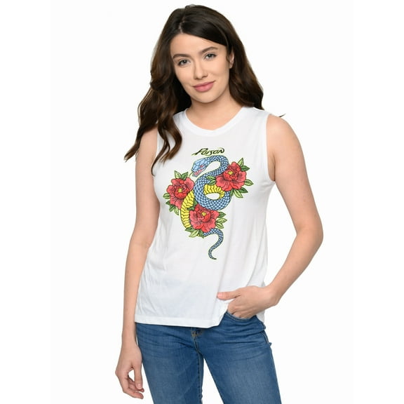 Women's Poison Classic Rock T-Shirt Band Tee Music White Halloween Rock n' Roll