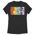 thumbnail image 1 of Women's Pokemon Character Box-up Rainbow Graphic Tee Black Large, 1 of 4