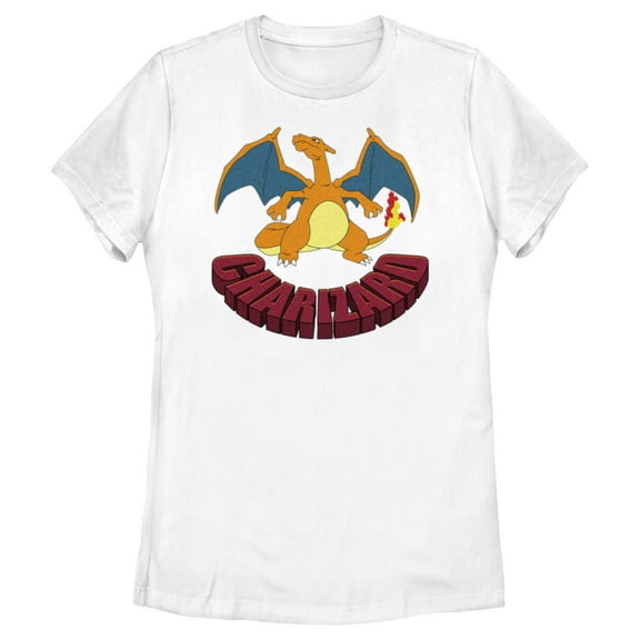 Women's Pokemon Charizard Portrait Graphic Tee White 2X Large