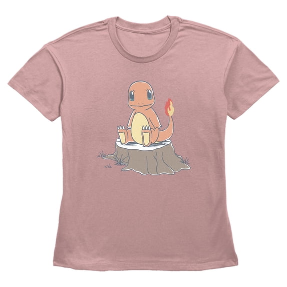 Women's Pokemon Charmander on Tree Stump Graphic T-Shirt