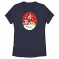 thumbnail image 1 of Women's Pokemon Christmas Happy Holidays Patch Graphic Tee Navy Blue Large, 1 of 4
