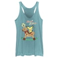 thumbnail image 1 of Women's Pokemon Christmas Pichu Rocker Racerback Tank Top Tahiti Blue X Small, 1 of 4