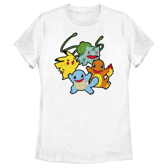 Women's Pokemon Classic Characters Group Graphic Tee White Small