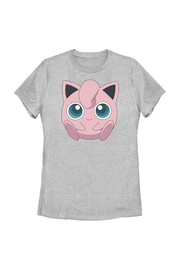 Women's Pokemon Cute Jigglypuff Graphic Tee Athletic Heather Medium