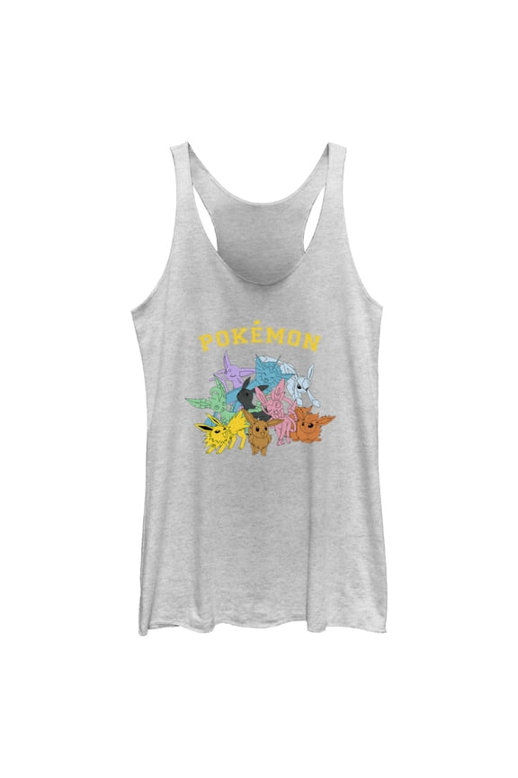 Women's Pokemon Eeveelutions Racerback Tank Top White Heather X Small
