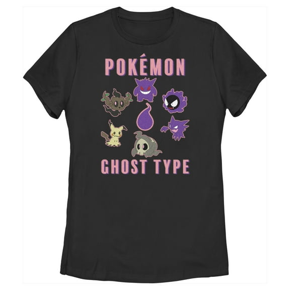 Women's Pokemon Ghost Type Group Graphic Tee Black 2X Large