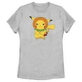 thumbnail image 1 of Women's Pokemon Halloween Pumpkin Pikachu Graphic Tee Athletic Heather Small, 1 of 4