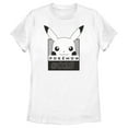 thumbnail image 1 of Women's Pokemon Pikachu Black and White Graphic Tee White Large, 1 of 4