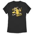 thumbnail image 1 of Women's Pokemon Pikachu Rules Guitar Graphic Tee Black Large, 1 of 4