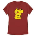 thumbnail image 1 of Women's Pokemon Pikachu Sitting Portrait  Graphic Tee Red 2X Large, 1 of 4