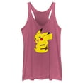 thumbnail image 1 of Women's Pokemon Pikachu Sitting Portrait Racerback Tank Top Pink Heather Medium, 1 of 4