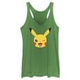 thumbnail image 1 of Women's Pokemon Pikachu Wink Face Racerback Tank Top Envy Green Small, 1 of 4