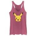 thumbnail image 1 of Women's Pokemon Pikachu Wink Face Racerback Tank Top Pink Heather Large, 1 of 4