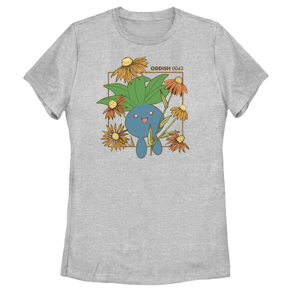 Women's Pokemon Sunflower Oddish  Graphic Tee Athletic Heather X Large