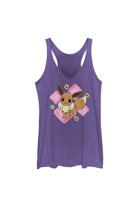 Women's Pokemon Watercolor Eevee Racerback Tank Top