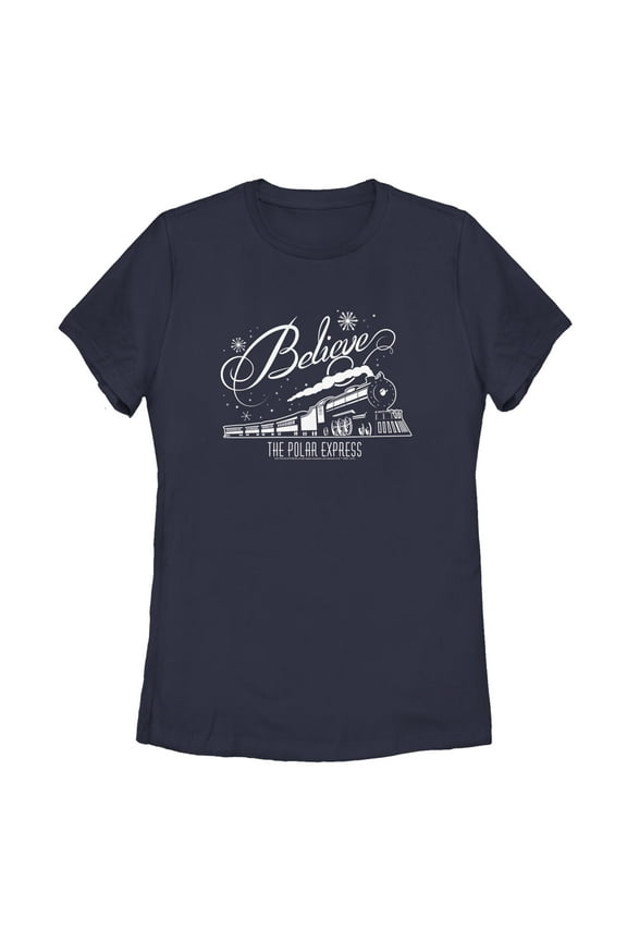 Women's Polar Express Believe Train Graphic T-Shirt