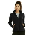 thumbnail image 1 of Women's Polar Fleece Full Zip Up Winter Jacket (L, Black), 1 of 4