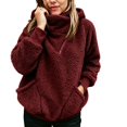 thumbnail image 1 of Women's Polar Fleece Half Zip Sweatshirt, Funnel Neck Long Sleeve Pullover with Side Pockets, 1 of 4
