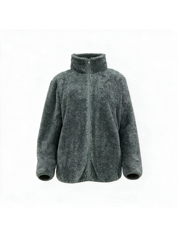 Women's Polar Fleece Stand Collar Full Zip Jacket