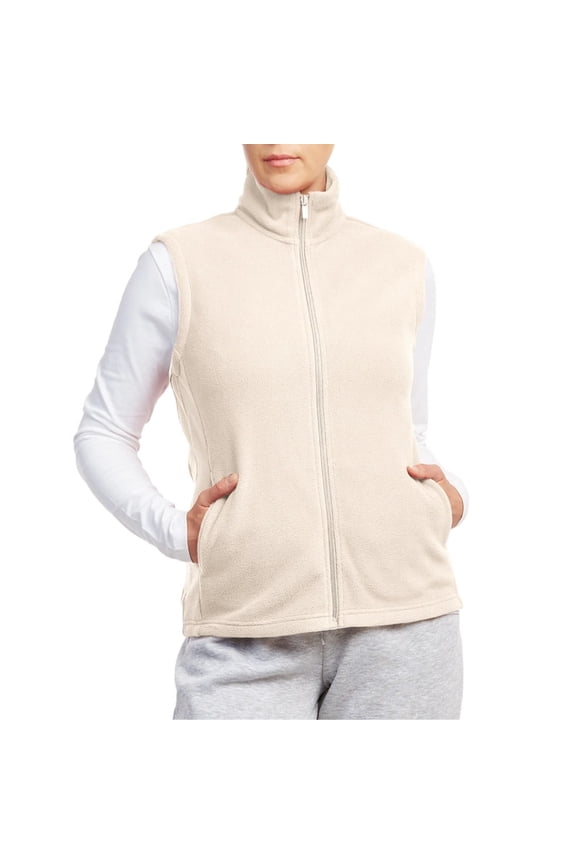 Women’s Polar Fleece Vest with Pockets Full Zip Up S-3XL Regular & Plus Sleeveless Lightweight Warm Outerwear Spring Fall Winter Womenswear Outdoor