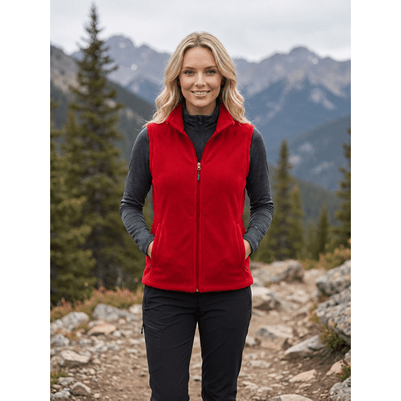 Women's Polar Fleece Vest Lightweight Full Zip Sleeveless Jacket Outdoor Warm Bodywarmer with Pockets