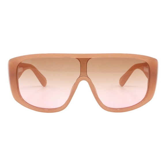 Women's Polarized Sunglasses Oversized Square Shield Style UV400 Peach, Brown