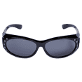 thumbnail image 1 of Women's Polarized Sunglasses That Fit Over Prescription Glasses Featuring Rhinestones & UV400 Protection (Black), 1 of 4