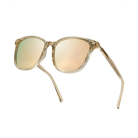 Women's Polarized Sunglasses with Mirrored Lens & UV400 Protection - Trendy & Stylish Large Glasses