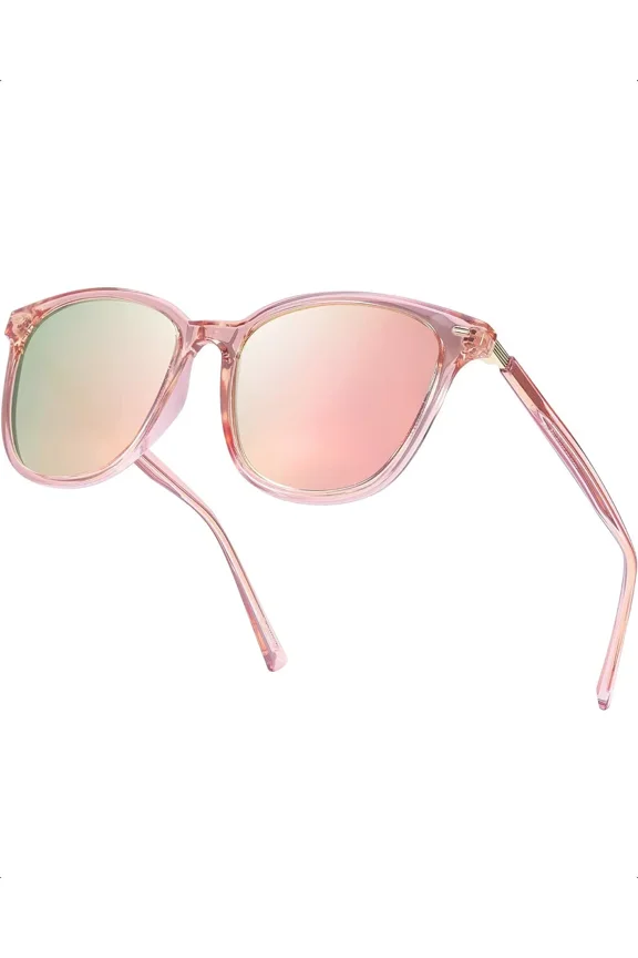 Women's Polarized Trendy Sunglasses with Mirrored Lens & UV400 Protection