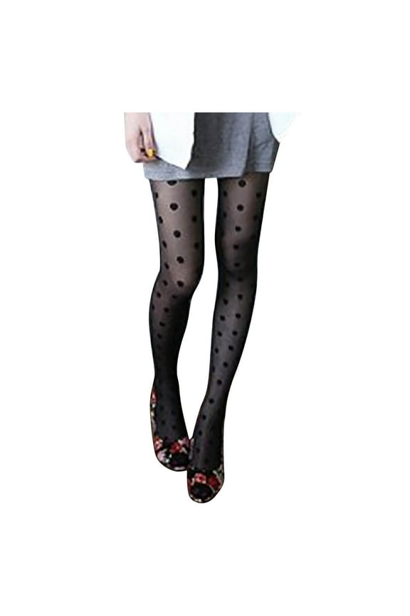 Women's Polka Big Dot Thin Black Silk Pantyhose Stocksings Women Tights for Dresses plus Size Women Tights for Winter Pack Women Tights plus Size Pattern Fishnet Stockings Tights for Women with