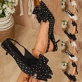 thumbnail image 1 of Women's Polka Dot Bow Slingback Heels, Pointed Toe Stiletto Dress Sandals, Plus Size Comfortable High Heel Shoes for Spring Summer Wear, 1 of 10