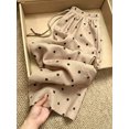thumbnail image 1 of Women's Polka Dot Elastic Waist Pants, Drawstring Loose Fit Trousers with Pockets for Everyday, Casual, Lounge & Vacation Wear, 1 of 6