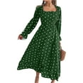 thumbnail image 1 of Women's Polka Dot Flounce Sleeve Midi Dress with 100% Polyester Fabric for Everyday Wear and Party Ready Style, 1 of 11