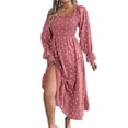 thumbnail image 1 of Women's Polka Dot Flounce Sleeve Midi Dress with 100% Polyester Fabric for Everyday Wear and Party Ready Style, 1 of 11