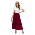 thumbnail image 1 of Women's Polka Dot Hollow Out Long Skirt Lace Stitching Pleated Loose High Waist Dress, 1 of 8