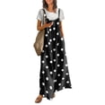 thumbnail image 1 of Women's Polka Dot Jumpsuit, Casual Wide Leg Bib Overalls with Pockets, Loose Fit Sleeveless Dot Print Summer Rompers Long Pants, 1 of 7