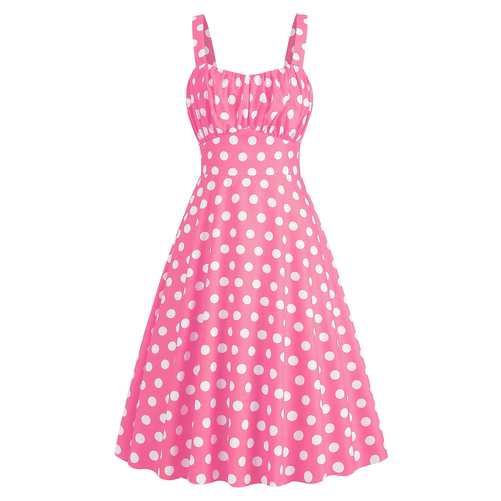 chinese dress ladies Betty Rosa Pink Polka Dot V-Neck Drape Midi Dress main image 1