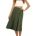 thumbnail image 1 of Women's Polka Dot Midi Skirts Casual High Elastic Waist A Line Pleated Midi Chiffon Skirts with Pockets, 1 of 8